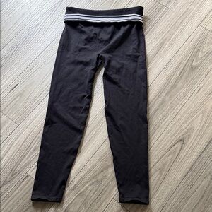 PINK Victoria's Secret Black Leggings with Dual White Stripes